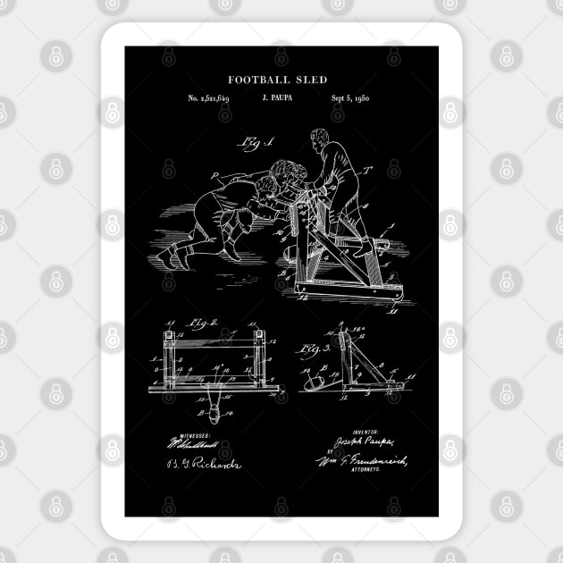 American Football Training Sled Patent Blueprint 1959 Sticker by MadebyDesign